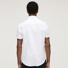 Load image into Gallery viewer, White Regular Fit Short Sleeve Easy Iron Button Down Oxford Shirt