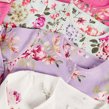 Load image into Gallery viewer, Bright Floral Baby 5 Pack Printed Footless Sleepsuits (0mths-18mths)