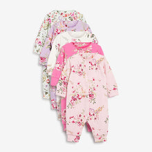 Load image into Gallery viewer, Bright Floral Baby 5 Pack Printed Footless Sleepsuits (0mths-18mths)