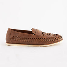 Load image into Gallery viewer, Tan Brown Weave Loafers