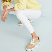 Load image into Gallery viewer, White Regular Fit Jersey Denim Leggings