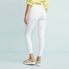 Load image into Gallery viewer, White Regular Fit Jersey Denim Leggings