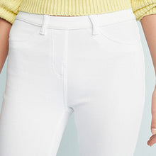 Load image into Gallery viewer, White Regular Fit Jersey Denim Leggings