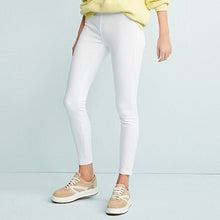 Load image into Gallery viewer, White Regular Fit Jersey Denim Leggings