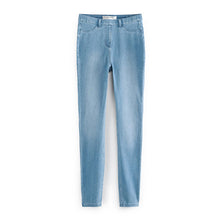 Load image into Gallery viewer, Blue Bleach Jersey Denim Leggings