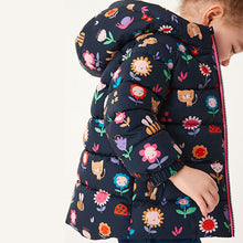 Load image into Gallery viewer, Navy Character Shower Resistant Padded Coat (3mths-6yrs)
