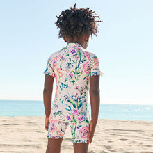 Load image into Gallery viewer, Ecru/Pink Sunsafe Swimsuit (3mths-5yrs)