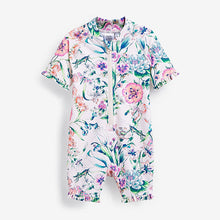 Load image into Gallery viewer, Ecru/Pink Sunsafe Swimsuit (3mths-5yrs)
