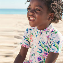 Load image into Gallery viewer, Ecru/Pink Sunsafe Swimsuit (3mths-5yrs)