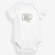 Load image into Gallery viewer, White Safari Character 5 Pack Short Sleeve Baby Bodysuits (0-2yrs)