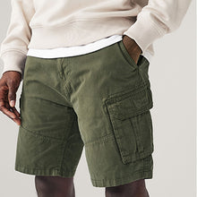 Load image into Gallery viewer, Khaki Green 100% Cotton Cargo Shorts