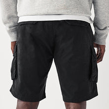 Load image into Gallery viewer, Black 100% Cotton Cargo Shorts