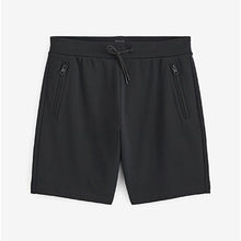 Load image into Gallery viewer, Black Zip Pocket Jersey Shorts