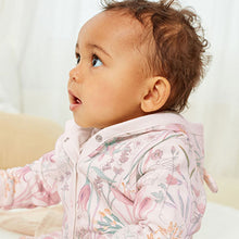 Load image into Gallery viewer, Pink Floral Lightweight Jersey Baby Jacket (0mths-18mths)