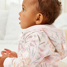 Load image into Gallery viewer, Pink Floral Lightweight Jersey Baby Jacket (0mths-18mths)