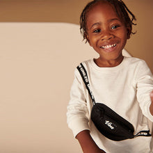 Load image into Gallery viewer, White/Black Bag Long Sleeve Applique T-Shirt (3mths-6yrs)
