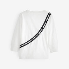 Load image into Gallery viewer, White/Black Bag Long Sleeve Applique T-Shirt (3mths-6yrs)