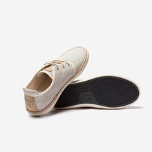 Load image into Gallery viewer, RUKKWAI Men's Tennis Shoes In Navy and Cream Striped Canvas