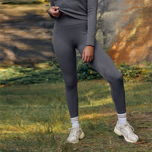 Load image into Gallery viewer, Slate Grey Ribbed Seamless High Waist Leggings