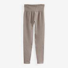Load image into Gallery viewer, Neutral Ribbed Seamless High Waist Leggings