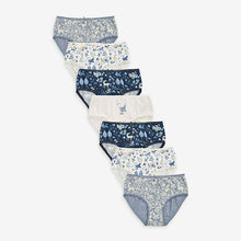 Load image into Gallery viewer, White/Blue Floral Character 7 Pack Briefs (1.5-10yrs)