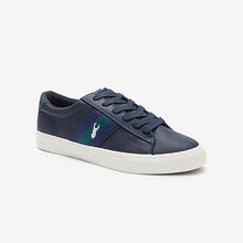 Load image into Gallery viewer, Navy Blue Stripe Stag Trainers