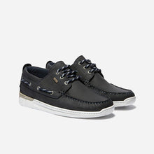 Load image into Gallery viewer, Men's Boat Shoes Soft Navy Leather