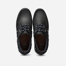 Load image into Gallery viewer, Men's Boat Shoes Soft Navy Leather