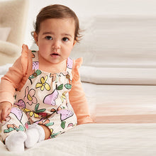 Load image into Gallery viewer, Multi Orange Jersey Baby 2 Piece Dungarees And Bodysuit Set (0mths-18mths)