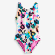 Load image into Gallery viewer, Multi Bright Animal Print Sports Swimsuit (3-12yrs)
