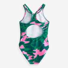 Load image into Gallery viewer, Green/Pink Sports Swimsuit