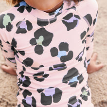 Load image into Gallery viewer, Neutral/Coral Pink Animal Sunsafe Swim 2 Piece Set (3-12yrs)