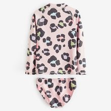 Load image into Gallery viewer, Neutral/Coral Pink Animal Sunsafe Swim 2 Piece Set (3-12yrs)