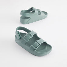 Load image into Gallery viewer, Blue Double Buckle Ankle Strap EVA Sandals