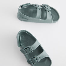 Load image into Gallery viewer, Blue Double Buckle Ankle Strap EVA Sandals