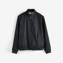 Load image into Gallery viewer, Navy Shower Resistant Check Lining Harrington Jacket