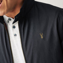Load image into Gallery viewer, Navy Shower Resistant Check Lining Harrington Jacket