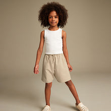 Load image into Gallery viewer, Neutral/White Rib Vest and Sweat Short Set