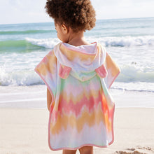 Load image into Gallery viewer, Multi Tie Dye Towelling Poncho