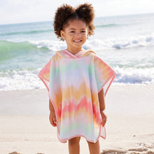 Load image into Gallery viewer, Multi Tie Dye Towelling Poncho
