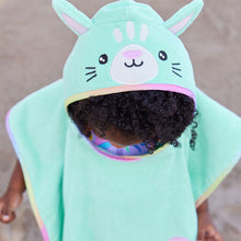 Load image into Gallery viewer, Aqua Blue 100% Cotton Towelling Poncho (9mths-10yrs)