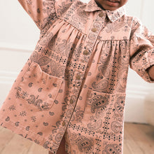Load image into Gallery viewer, Pink Paisley Cotton Shirt Dress (3mths-5-6yrs)