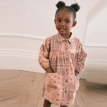 Load image into Gallery viewer, Pink Paisley Cotton Shirt Dress (3mths-5-6yrs)