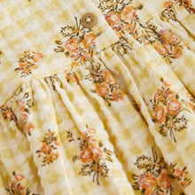 Load image into Gallery viewer, Yellow Floral Gingham Relaxed Cotton Dress (3mths-5-6yrs)