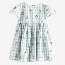 Load image into Gallery viewer, Blue Gingham Button Up 100% Cotton Dress (3mths-5-6yrs)