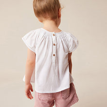 Load image into Gallery viewer, White 100% Cotton Angel Sleeve Blouse