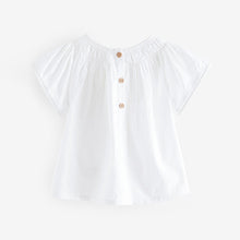 Load image into Gallery viewer, White 100% Cotton Angel Sleeve Blouse