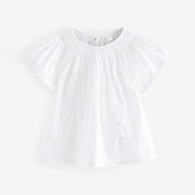 Load image into Gallery viewer, White 100% Cotton Angel Sleeve Blouse