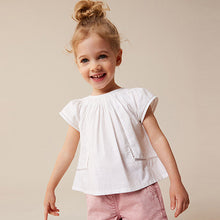 Load image into Gallery viewer, White 100% Cotton Angel Sleeve Blouse