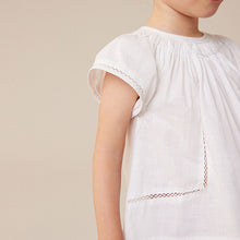 Load image into Gallery viewer, White 100% Cotton Angel Sleeve Blouse